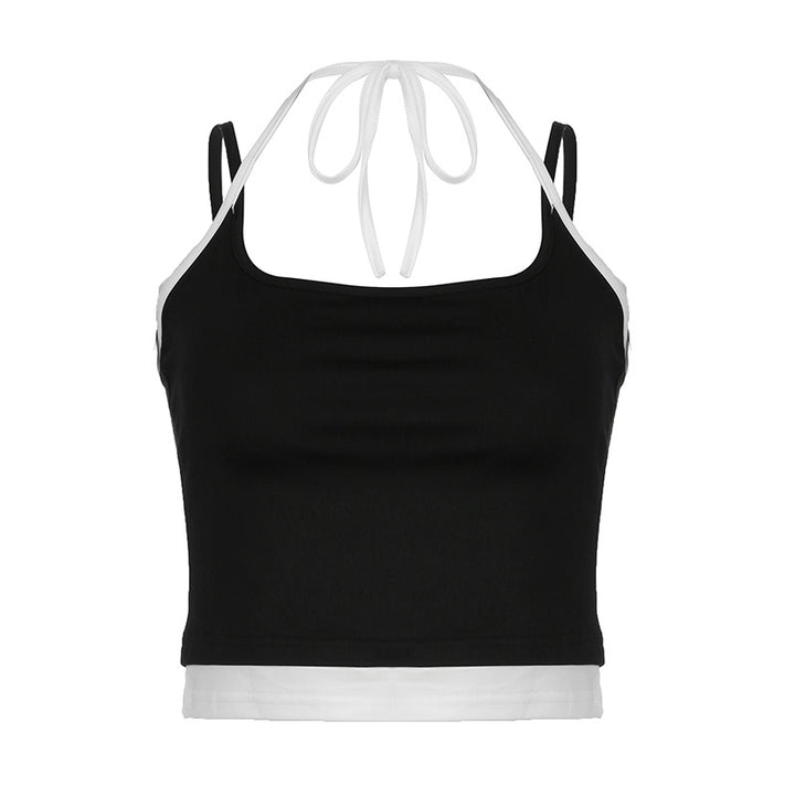 Damer Sportigt Crop-Top med justerbara remmar och neutralt mönster Mirla-Eva Jonsson