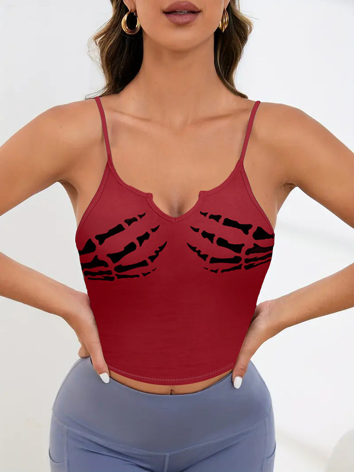 Damer Sportigt Crop-Top med kreativt skelettdesign Mirla-Eva Jonsson