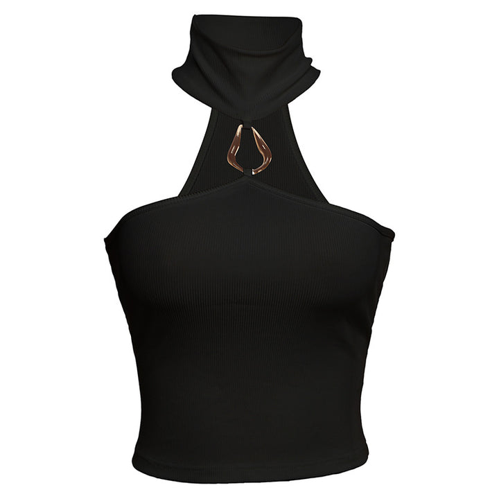 Damer Sportigt Crop-Top med smakfull Choker och dekorativ detalj Mirla-Eva Jonsson