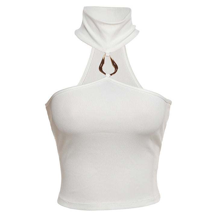 Damer Sportigt Crop-Top med smakfull Choker och dekorativ detalj Mirla-Eva Jonsson