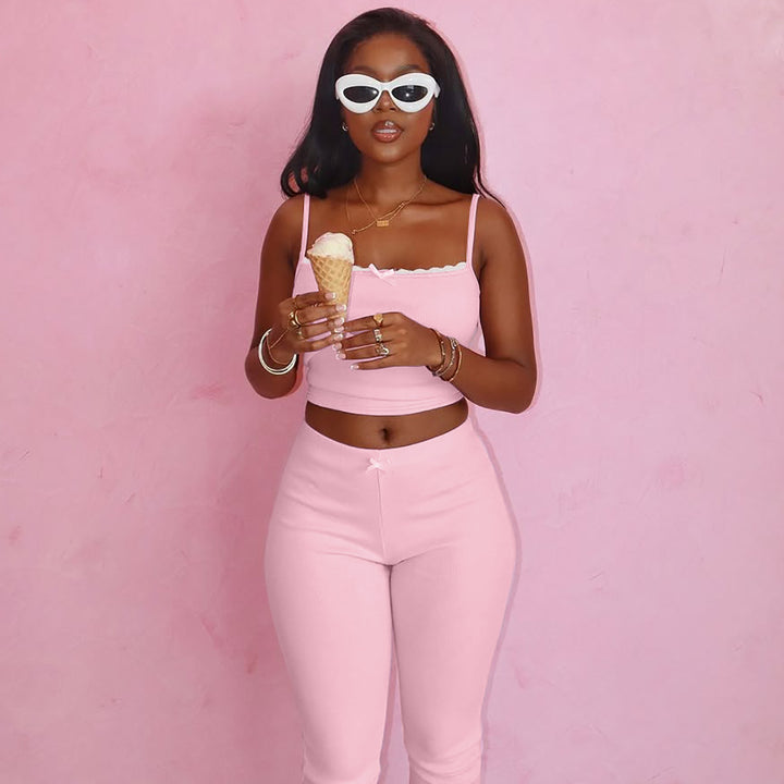 Damer Sportigt Crop-Top och Capri-byxset Mirla-Eva Jonsson