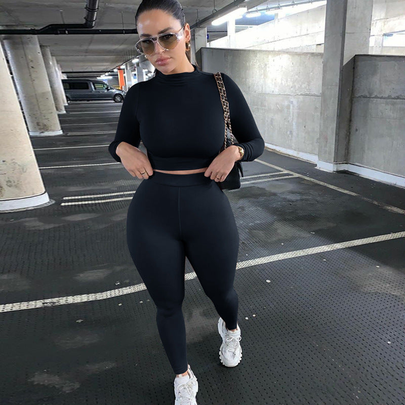 Damer Sportigt Crop-Top och Leggings-set i elastiskt material Eva Jonsson-Eva Jonsson