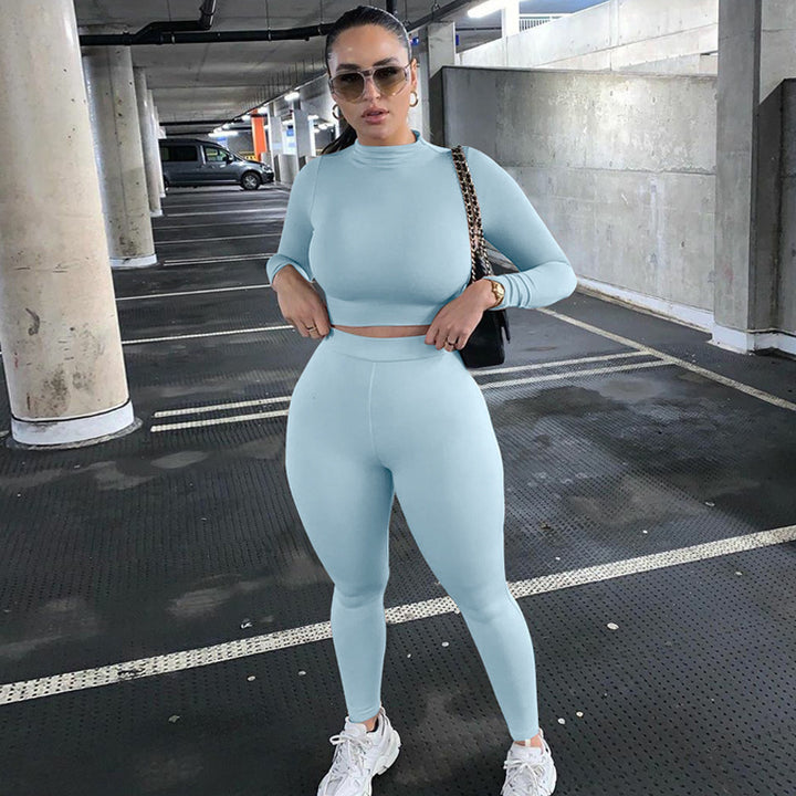 Damer Sportigt Crop-Top och Leggings-set i elastiskt material Eva Jonsson-Eva Jonsson