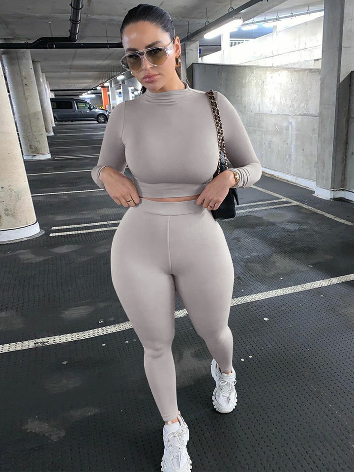 Damer Sportigt Crop-Top och Leggings-set i elastiskt material Eva Jonsson-Eva Jonsson