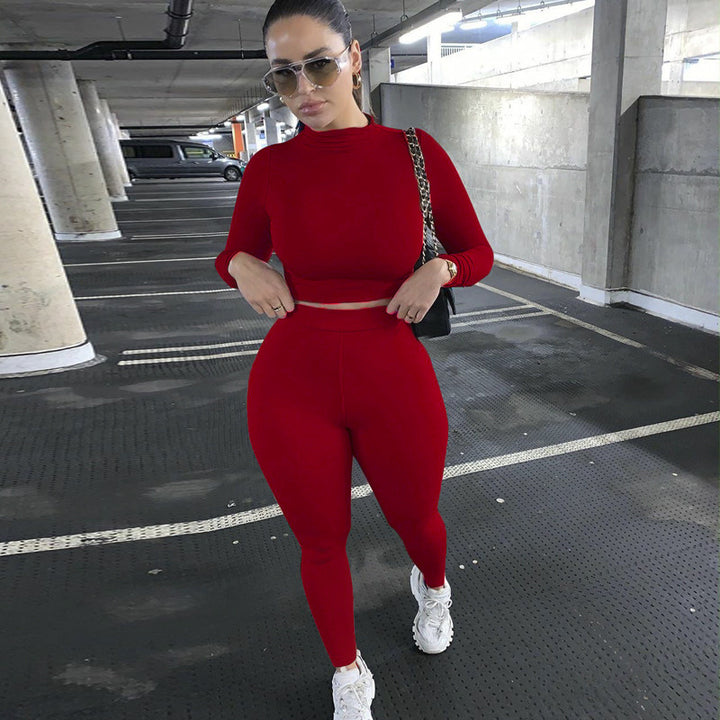 Damer Sportigt Crop-Top och Leggings-set i elastiskt material Eva Jonsson-Eva Jonsson