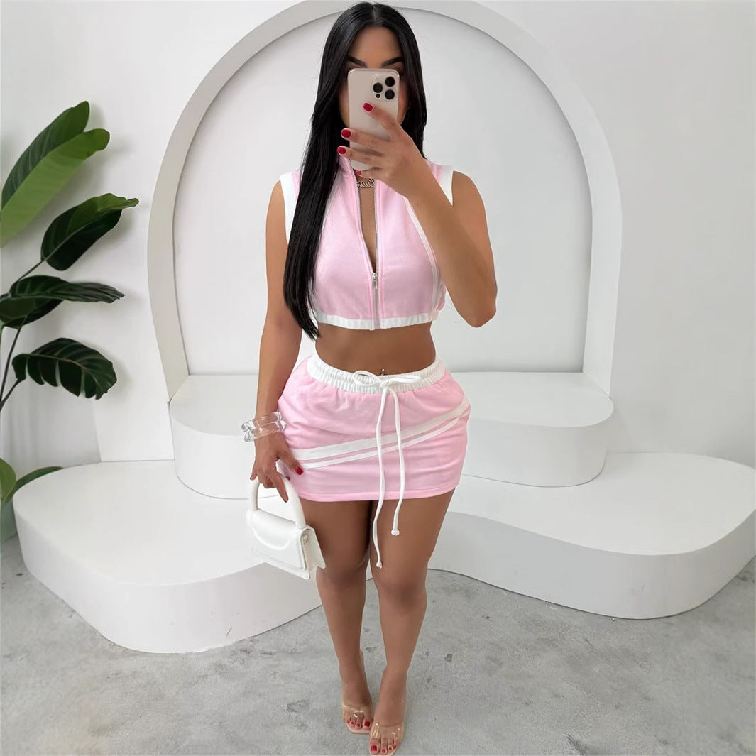 Damer Sportigt Crop-Top och Minikjol Set Eva Jonsson-Eva Jonsson
