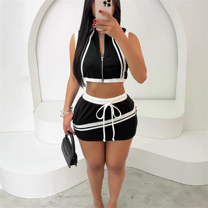 Damer Sportigt Crop-Top och Minikjol Set Eva Jonsson-Eva Jonsson