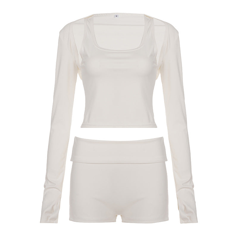 Damer Sportigt Crop-Top och Shorts Set Mirla-Eva Jonsson