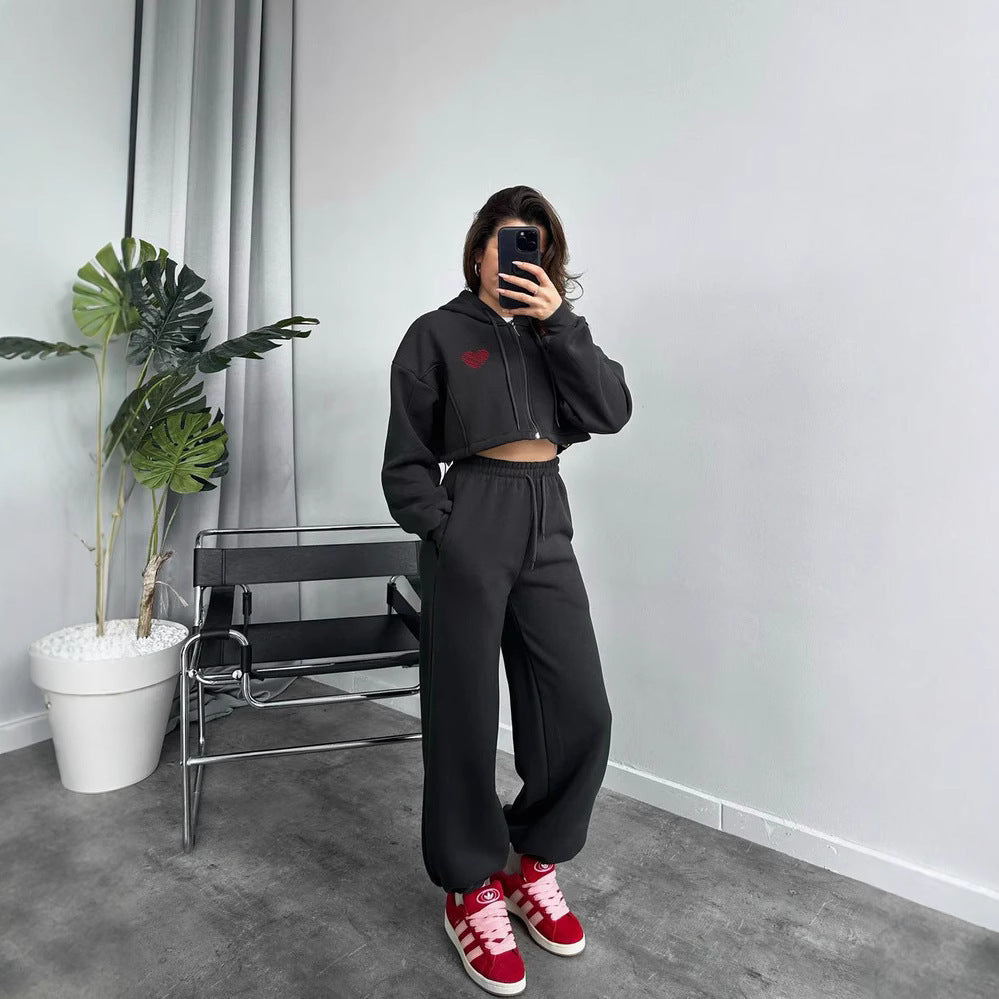 Damer Sportigt Crop-Top och vida byxor Set Eva Jonsson-Eva Jonsson