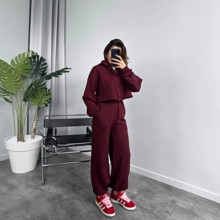 Damer Sportigt Crop-Top och vida byxor Set Eva Jonsson-Eva Jonsson