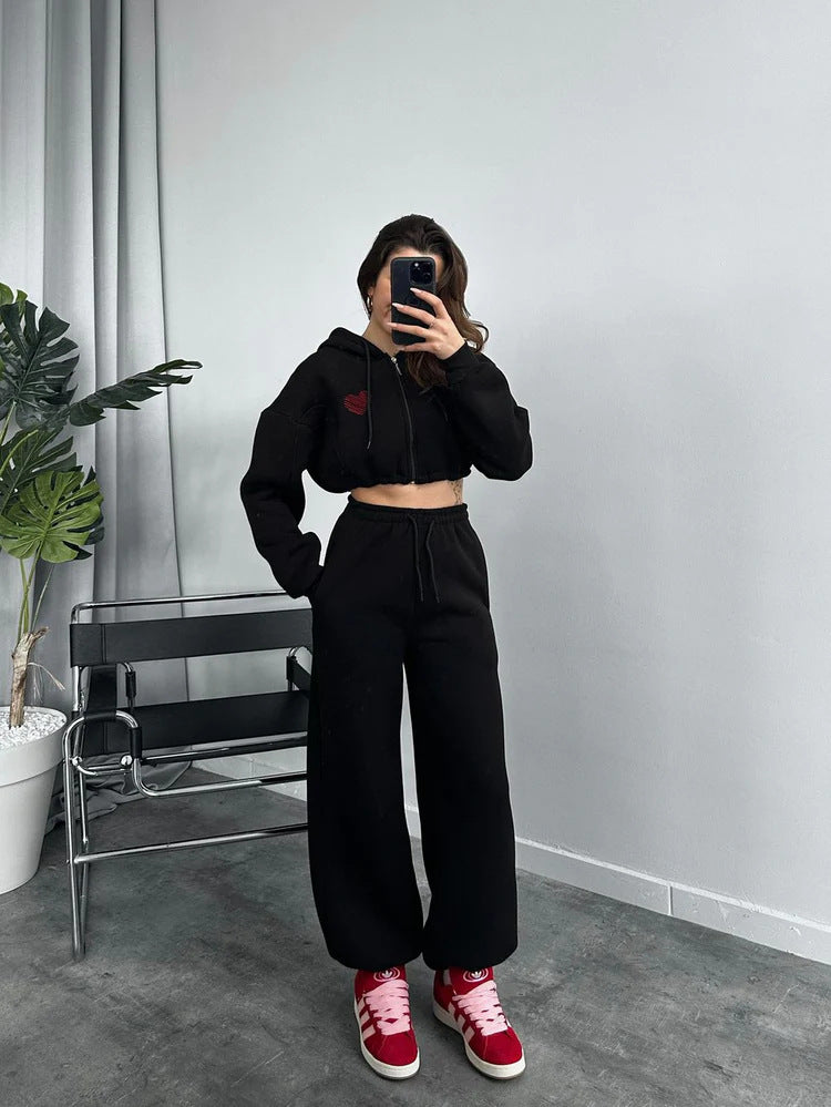Damer Sportigt Crop-Top och vida byxor Set Eva Jonsson-Eva Jonsson