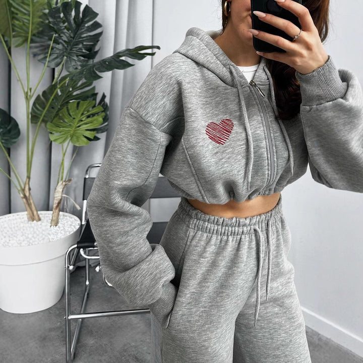 Damer Sportigt Crop-Top och vida byxor Set Eva Jonsson-Eva Jonsson