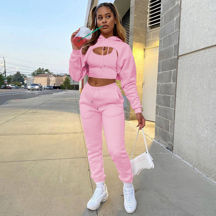 Damer Sportigt Croppat Hoodie och Leggings-set Mirla-Eva Jonsson