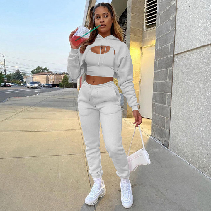 Damer Sportigt Croppat Hoodie och Leggings-set Mirla-Eva Jonsson