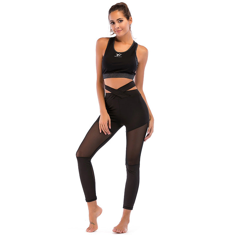 Damer Sportigt Högmidjade Leggings-set med Mesh-insatser Mirla-Eva Jonsson