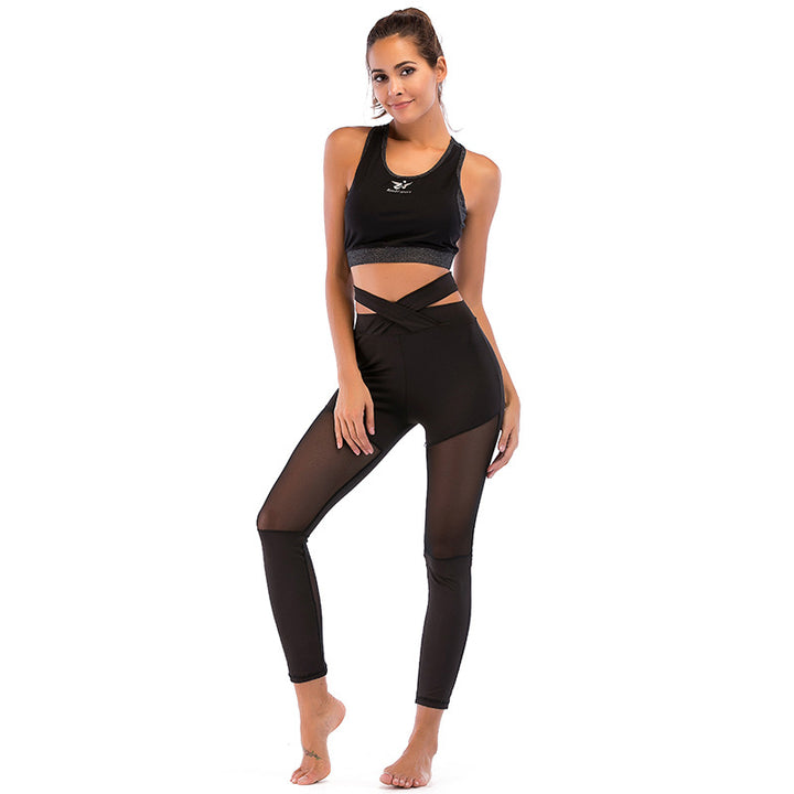 Damer Sportigt Högmidjade Leggings-set med Mesh-insatser Mirla-Eva Jonsson