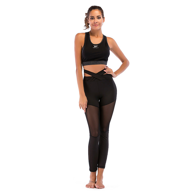 Damer Sportigt Högmidjade Leggings-set med Mesh-insatser Mirla-Eva Jonsson