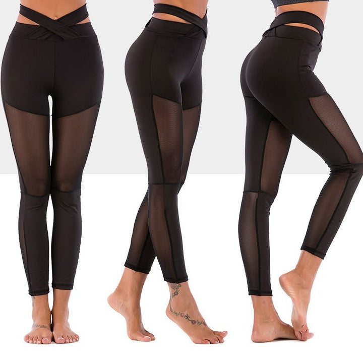 Damer Sportigt Högmidjade Leggings-set med Mesh-insatser Mirla-Eva Jonsson