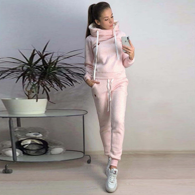 Damer Sportigt Hoodie-set med bekväm passform och elastiska byxor Mirla-Eva Jonsson
