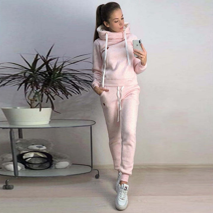 Damer Sportigt Hoodie-set med bekväm passform och elastiska byxor Mirla-Eva Jonsson