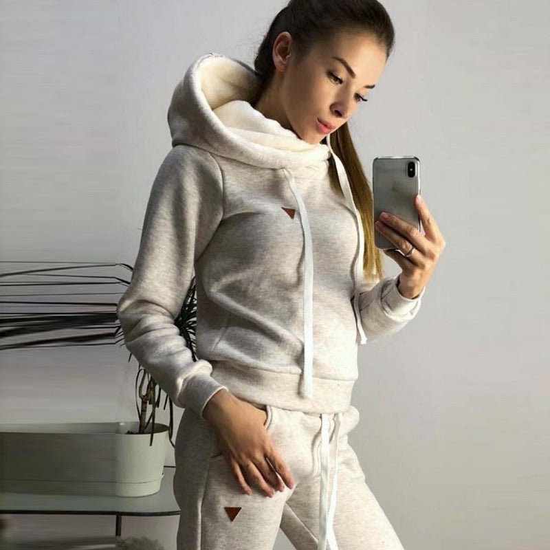 Damer Sportigt Hoodie-set med bekväm passform och elastiska byxor Mirla-Eva Jonsson