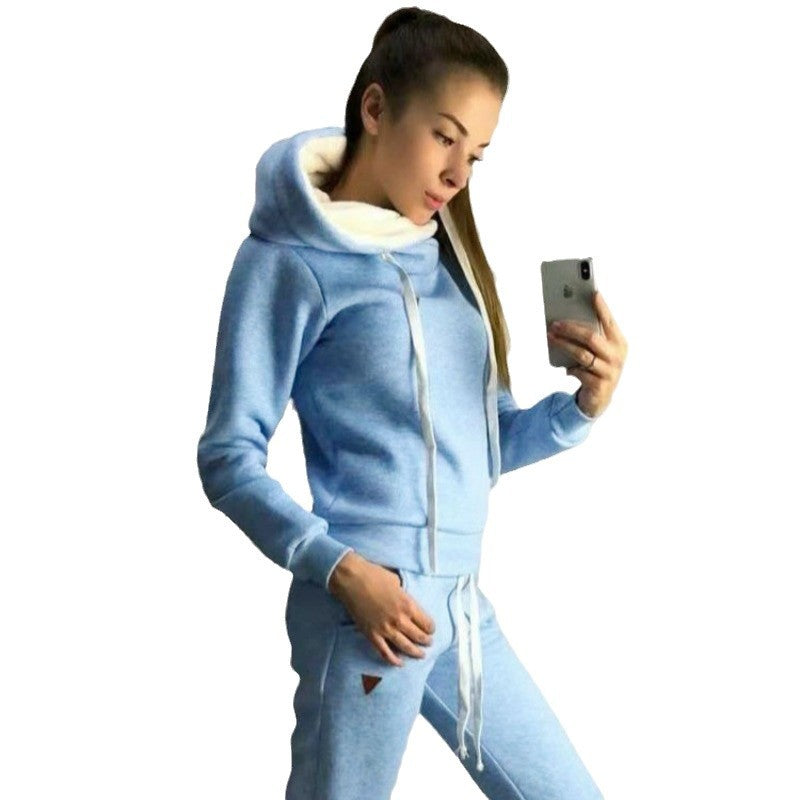 Damer Sportigt Hoodie-set med bekväm passform och elastiska byxor Mirla-Eva Jonsson