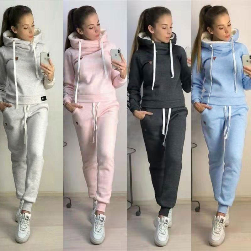 Damer Sportigt Hoodie-set med bekväm passform och elastiska byxor Mirla-Eva Jonsson