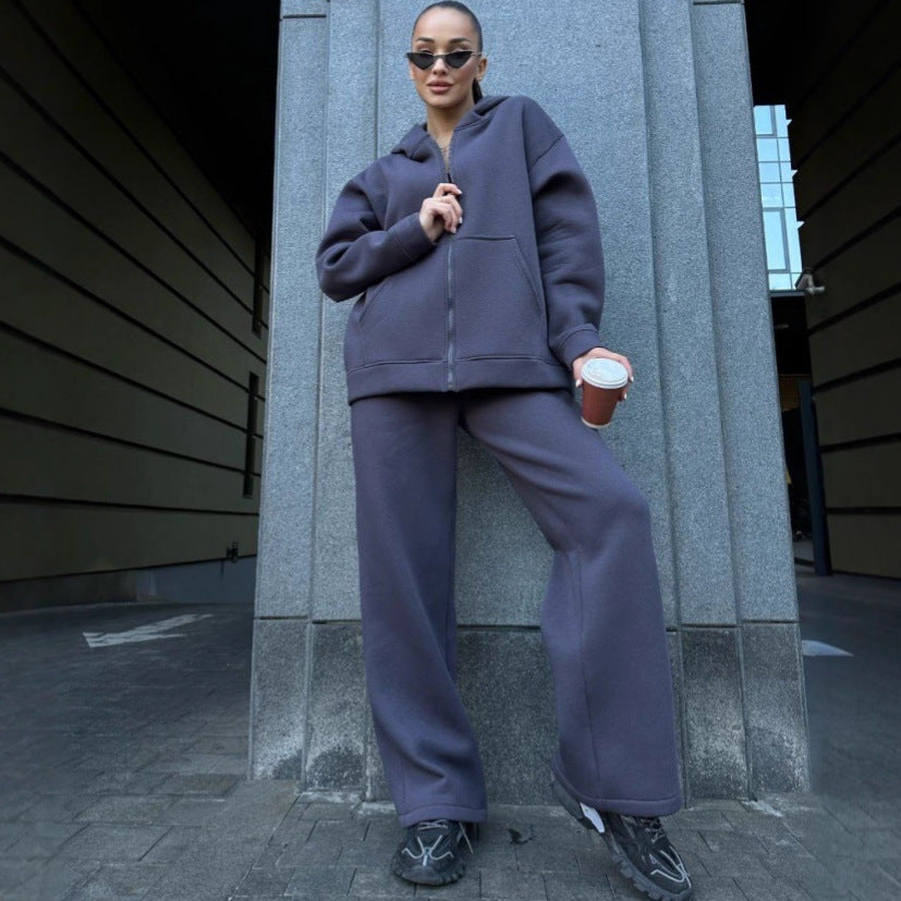 Damer Sportigt Hoodie-set med löst snitt och bekväma joggingsbyxor Mirla-Eva Jonsson