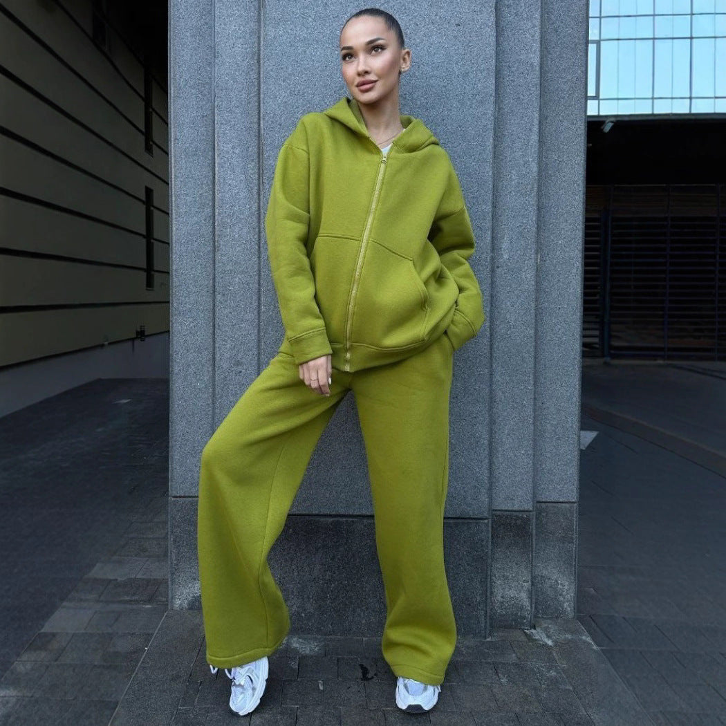 Damer Sportigt Hoodie-set med löst snitt och bekväma joggingsbyxor Mirla-Eva Jonsson