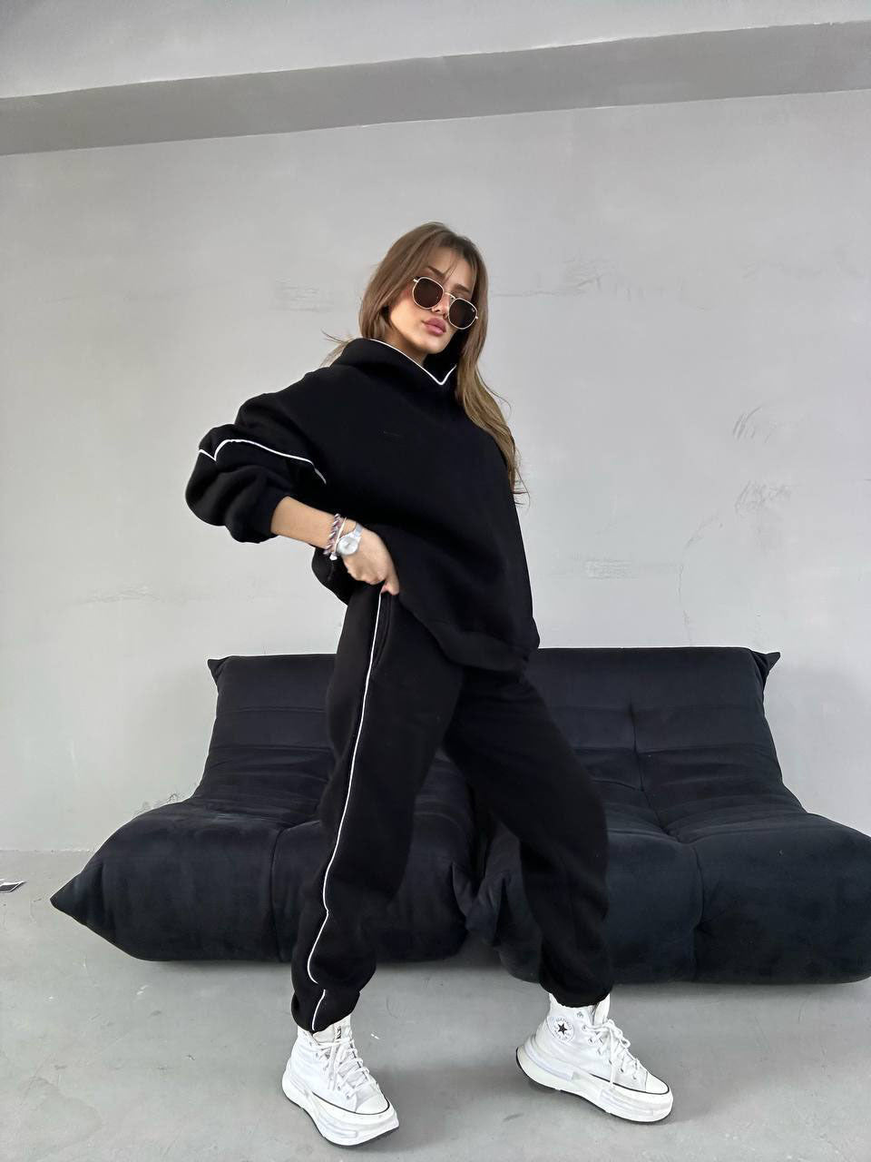 Damer Sportigt Hoodie-set med vid passform i mjukt material Mirla-Eva Jonsson