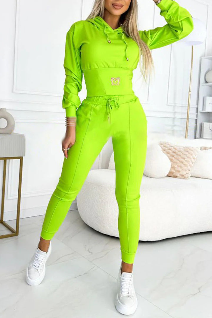 Damer Sportigt Jumpsuit-set med huva och elastisk midja Mirla-Eva Jonsson