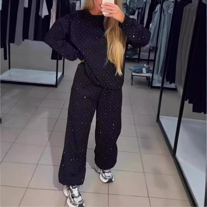 Damer Sportigt Lounge-set med prickigt mönster och elastisk midja Mirla-Eva Jonsson