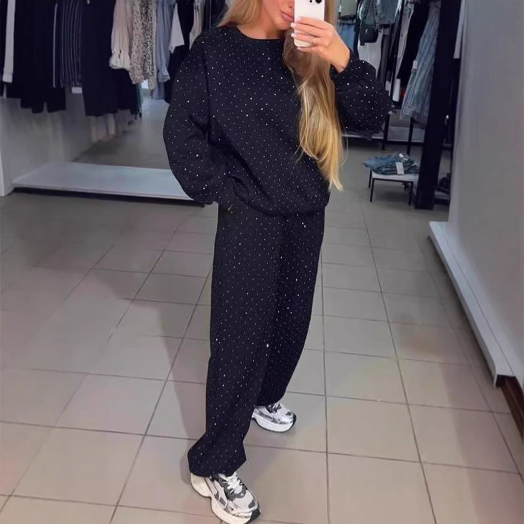 Damer Sportigt Lounge-set med prickigt mönster och elastisk midja Mirla-Eva Jonsson