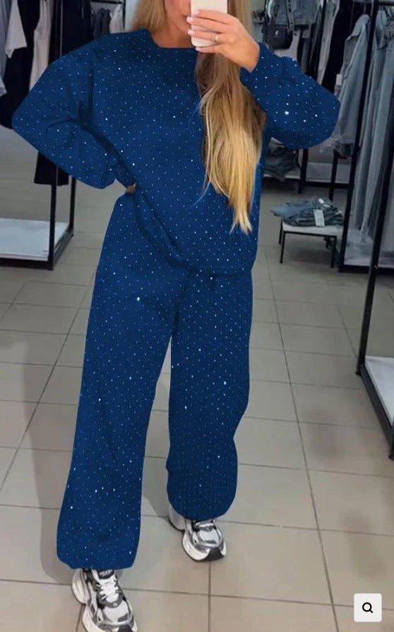 Damer Sportigt Lounge-set med prickigt mönster och elastisk midja Mirla-Eva Jonsson