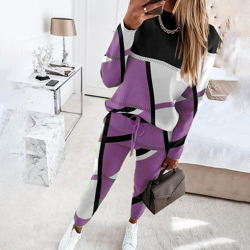 Damer Sportigt Loungewear-set med modern geometrisk design Mirla-Eva Jonsson