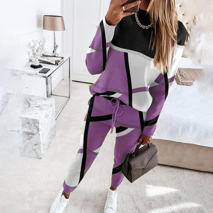 Damer Sportigt Loungewear-set med modern geometrisk design Mirla-Eva Jonsson