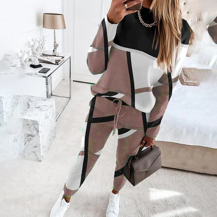 Damer Sportigt Loungewear-set med modern geometrisk design Mirla-Eva Jonsson