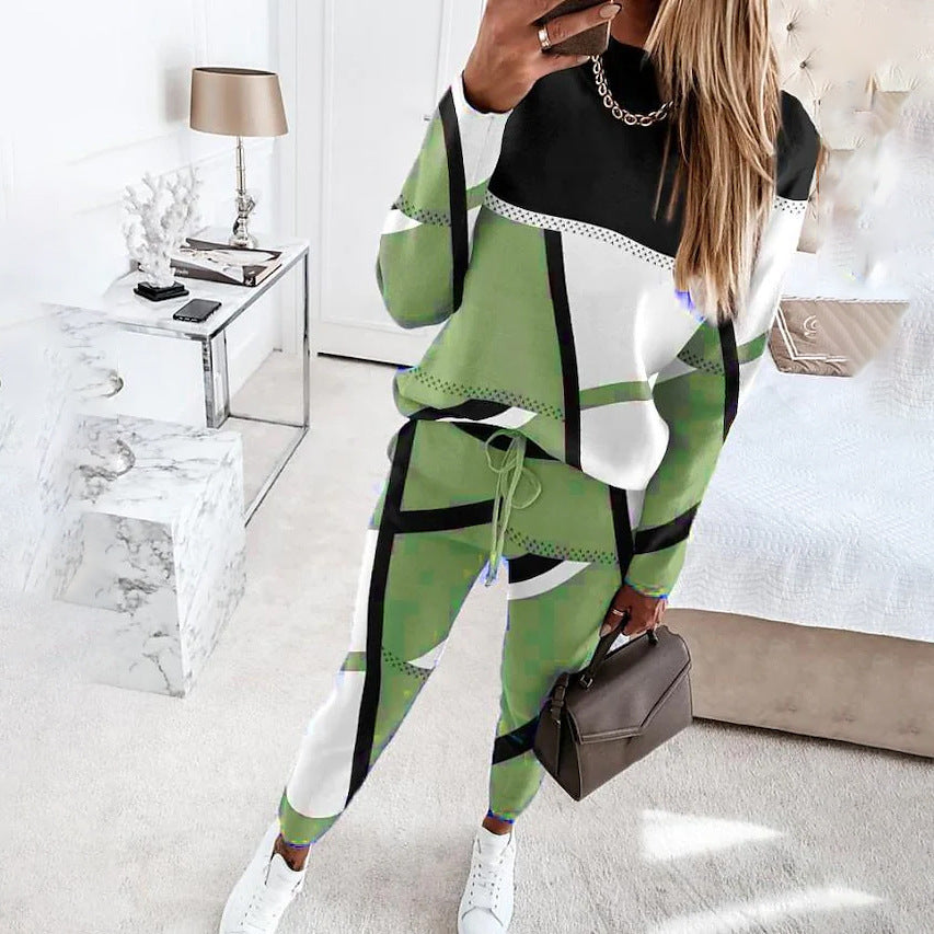 Damer Sportigt Loungewear-set med modern geometrisk design Mirla-Eva Jonsson
