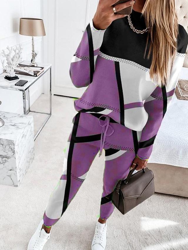 Damer Sportigt Loungewear-set med modern geometrisk design Mirla-Eva Jonsson