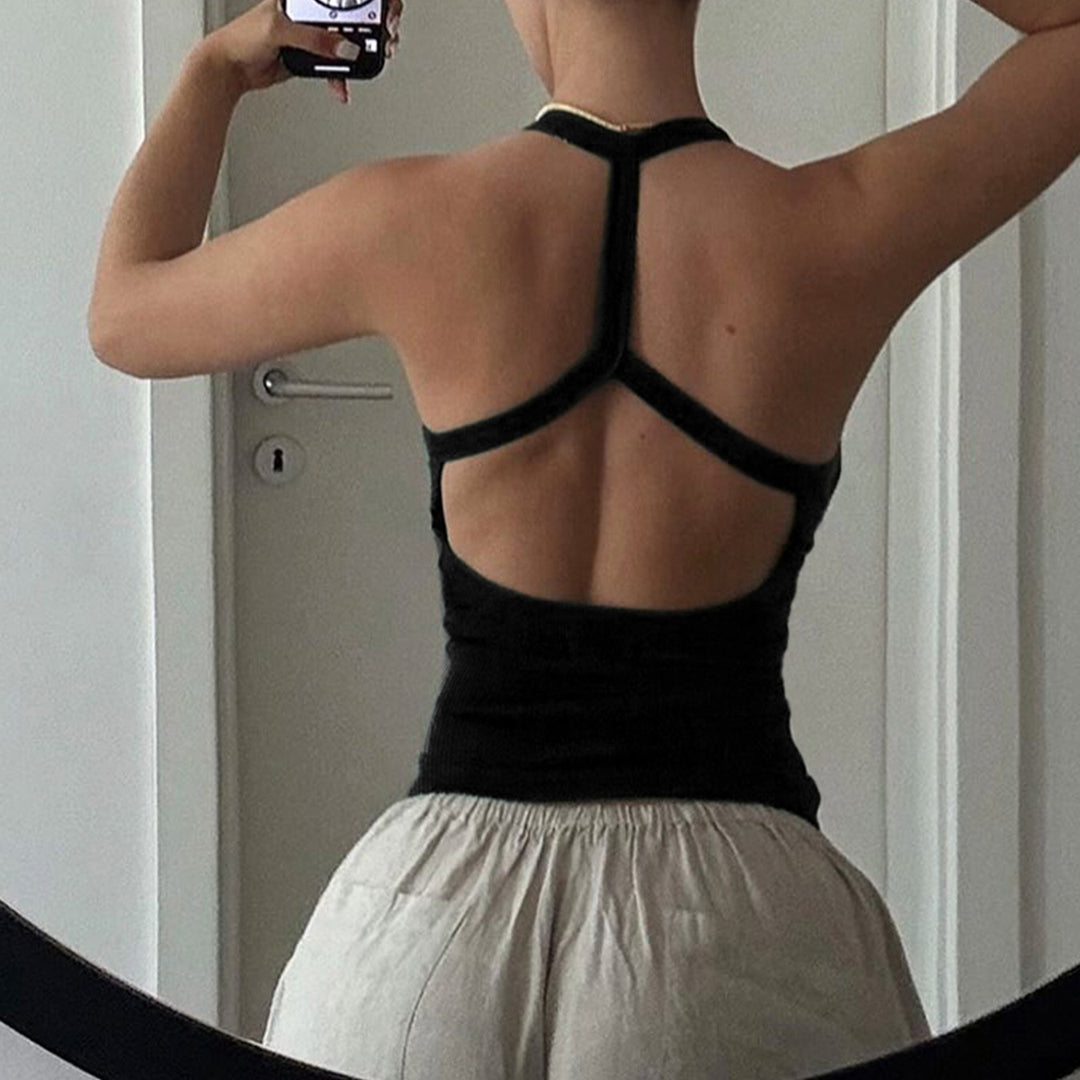 Damer Sportigt Ribb-Topp med breda band Eva Jonsson-Eva Jonsson