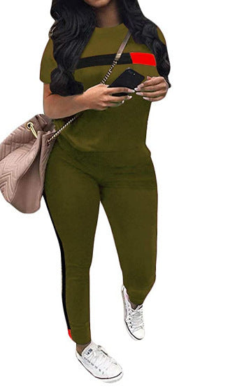 Damer Sportigt Set av T-shirt med kort ärm och joggingbyxor Eva Jonsson-Eva Jonsson