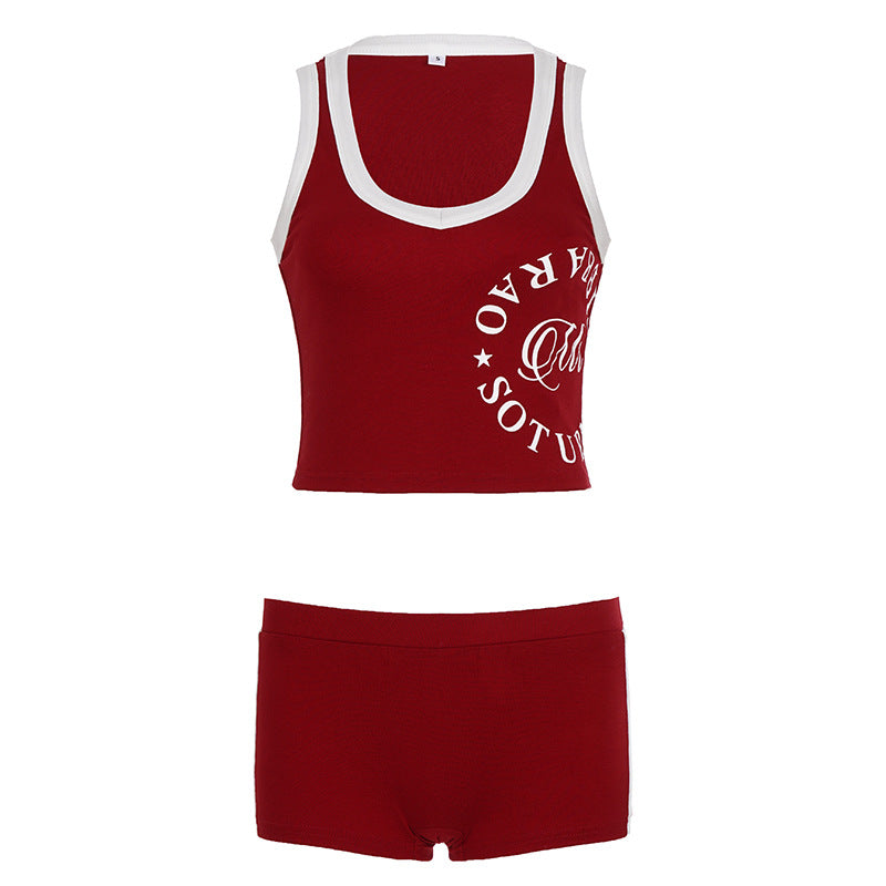 Damer Sportigt Set med Crop-Top och korta Shorts Mirla-Eva Jonsson