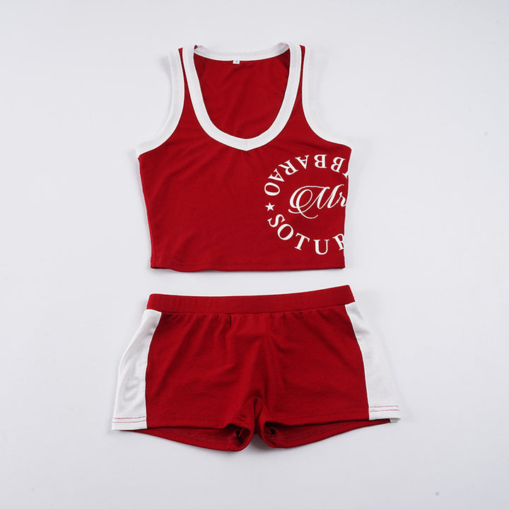 Damer Sportigt Set med Crop-Top och korta Shorts Mirla-Eva Jonsson