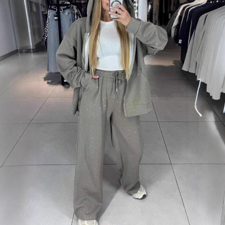 Damer Sportigt Sweat-Outfit med huva och lös passform Mirla-Eva Jonsson