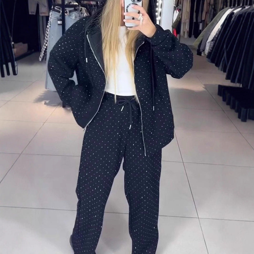 Damer Sportigt Sweat-Outfit med huva och lös passform Mirla-Eva Jonsson