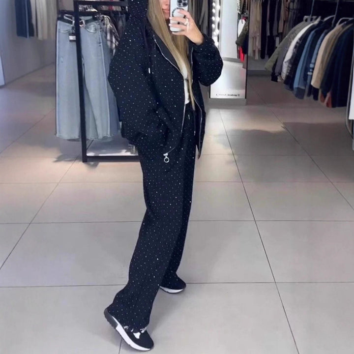 Damer Sportigt Sweat-Outfit med huva och lös passform Mirla-Eva Jonsson