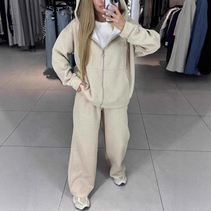 Damer Sportigt Sweat-Outfit med huva och lös passform Mirla-Eva Jonsson