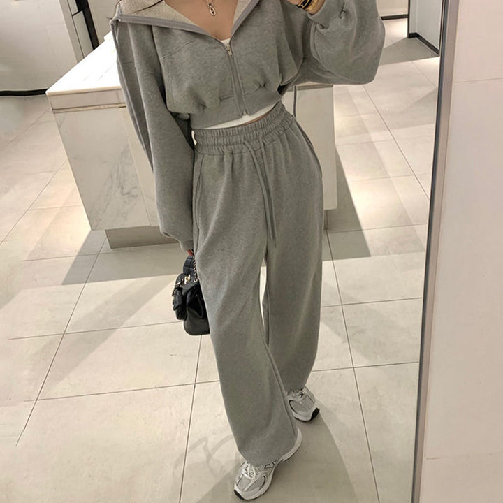 Damer Sportigt Sweatshirt och bred Joggingbyxa Set Mirla-Eva Jonsson