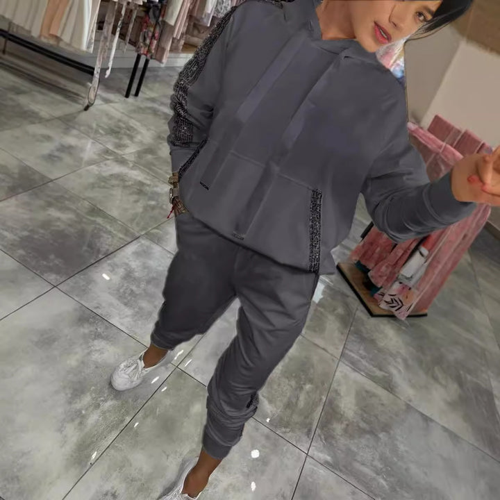 Damer Sportigt Tvådelat Set med Hoodie och Joggingbyxor Eva Jonsson-Eva Jonsson