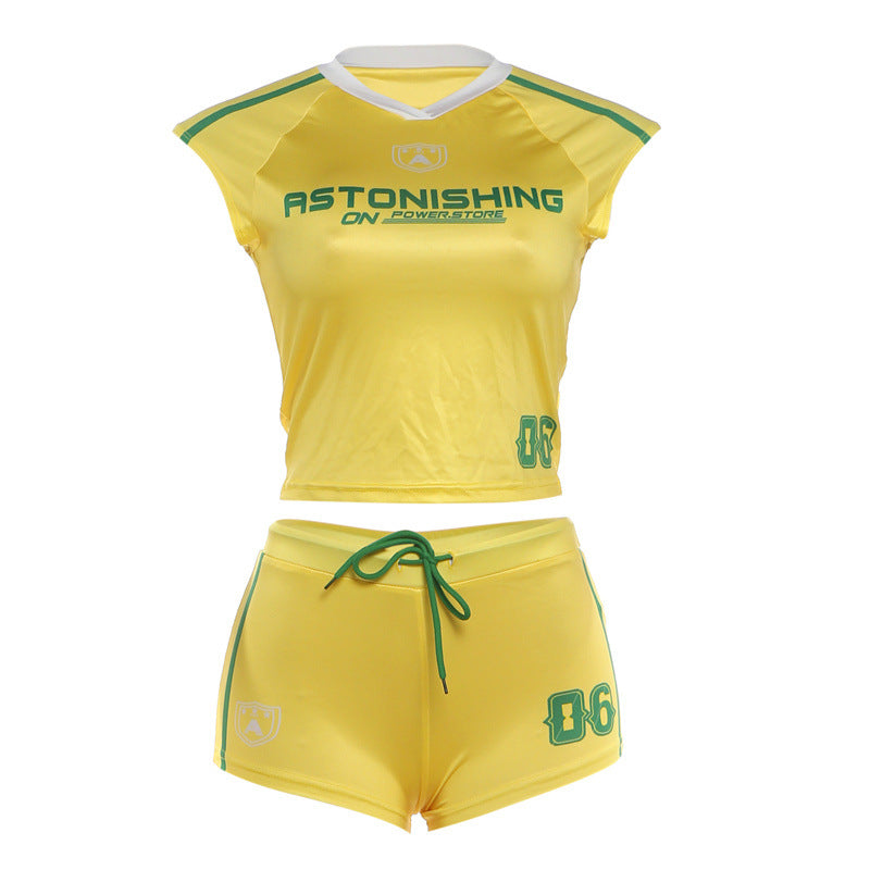 Damer Sportigt Tvådelat Set med Kort Överdel och Shorts Mirla-Eva Jonsson